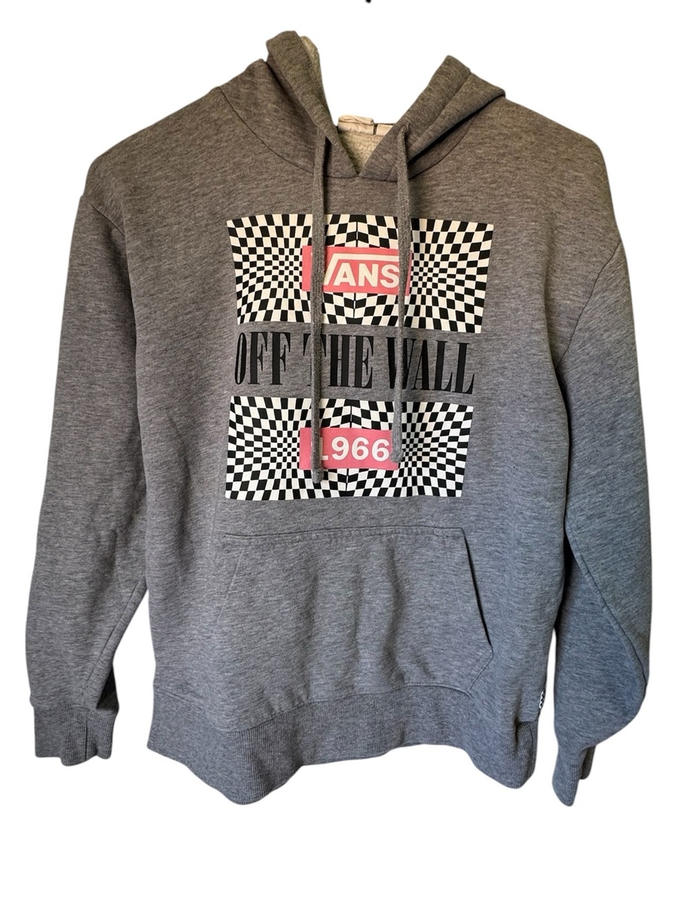 Vans Retro Gray 'Off The Wall' Checker Women’s S Skate Hoodie MINTY